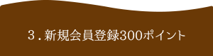 会員登録でポイントプレゼント